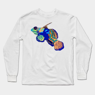 Mandarinfish cartoon illustration Long Sleeve T-Shirt